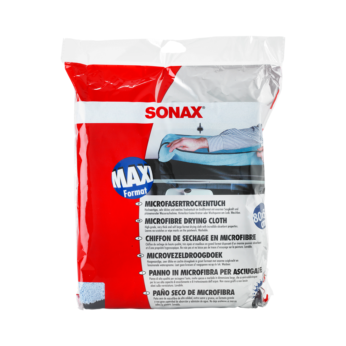 SONAX Microfibre Drying Cloth - Thick Blue